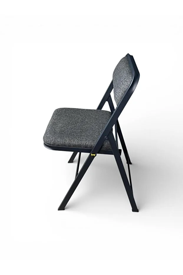 Katlanır Kamp Sandalyesi Piknik Sandalyesi Keten Gri Kumaş 4'lü